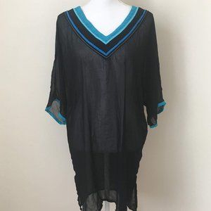 Sheer Black Beach Cover-Up Medium